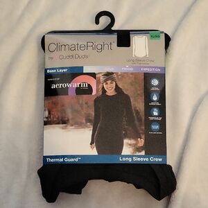 Cuddl Duds Black Long Sleeve Thermal Crew